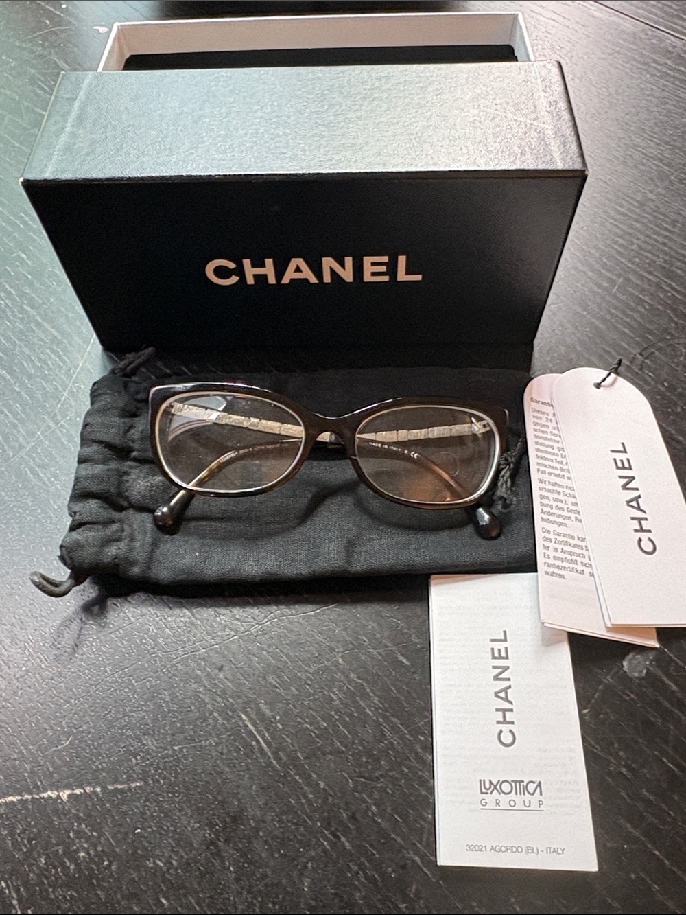 CHANEL Optical Glasses with Subtle Brown Accents